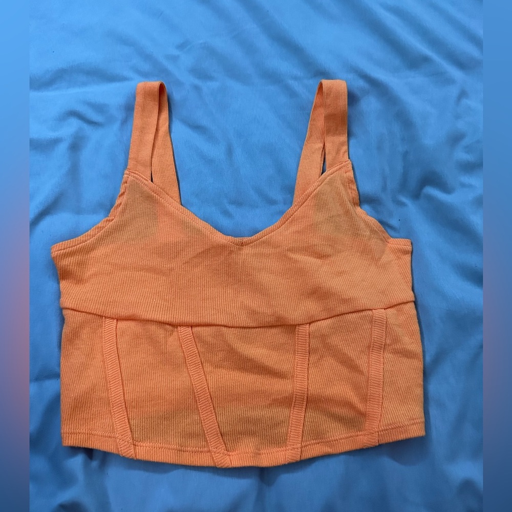 Yellow cropped tank top